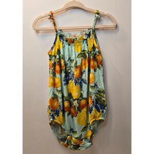 Posh Peanut Lucia Sleeveless Romper Snap Closure SIZE 12-18m